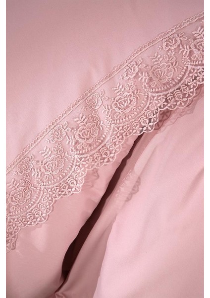 Fransız Güpürlü Kuris Nevresim Takımı Pudra modelleri