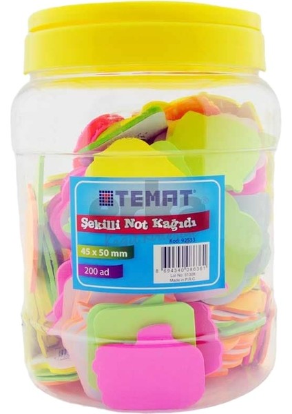 92533 Not Kağıdı 45X50 Karışık Şekilli 200 Lü