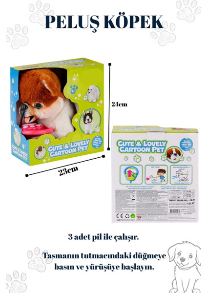 Tasmalı Yürüyen Havlayan ve Kuyruk Sallayan Peluş Kahvrengi Sevimli Köpek (Tasmadan Kumandalı) fiyatları