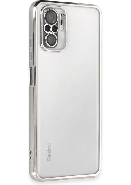 Msa-Shop Newface Xiaomi Redmi Note 10 Kılıf Razer Lensli Silikon - Gümüş