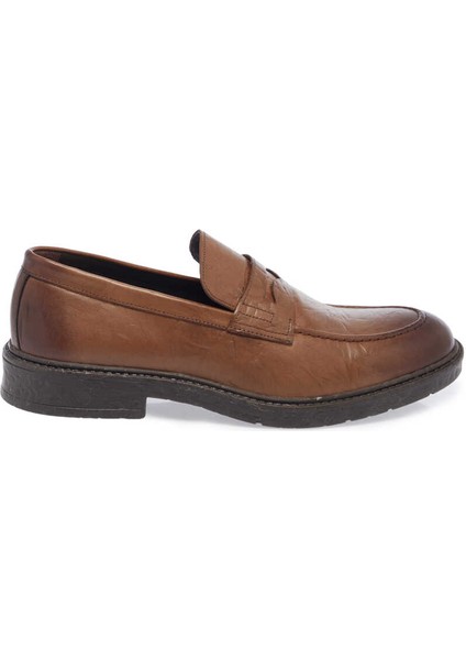 Kahve Hakiki Deri Erkek Casual Ayakkabı - E23S1AY56537-K68