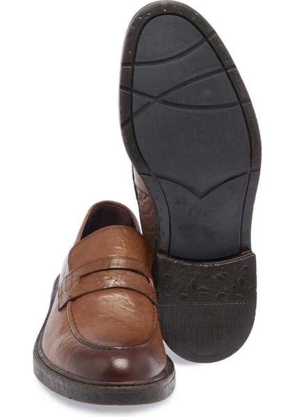 Kahve Hakiki Deri Erkek Casual Ayakkabı - E23S1AY56537-K68