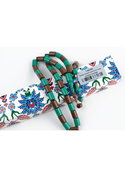 Kadim Katalin Usta Işi Imzalı Kesme Kesim 8X11MM Tesbih -Yeşil / Kahve indirimleri