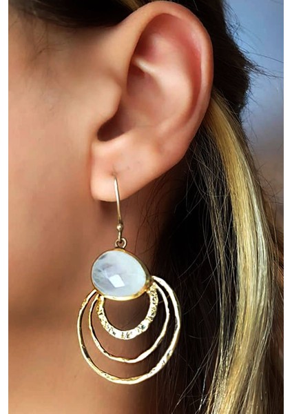 ay taşı detaylı gümüş el işi altın kaplama gümüş küpe fiyatları