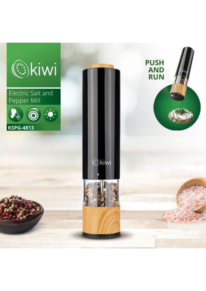 KSPG-4813 Siyah Pilli Işılı Otomatik Baharat Öğütücü
