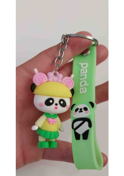 5 'liHediyelik Sevimli Panda Figürlü Renkli Anahtarlık – Silikon Askılı – Charm indirimleri