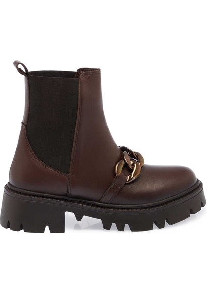Kahve Hakiki Deri Kadın Casual Bot - K23K1BT66869-A24