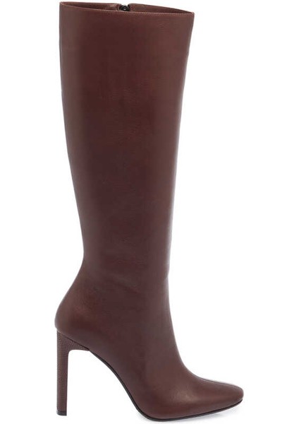 Kahve Hakiki Deri Kadın Klasik Çizme - K23K1CM66933-A24