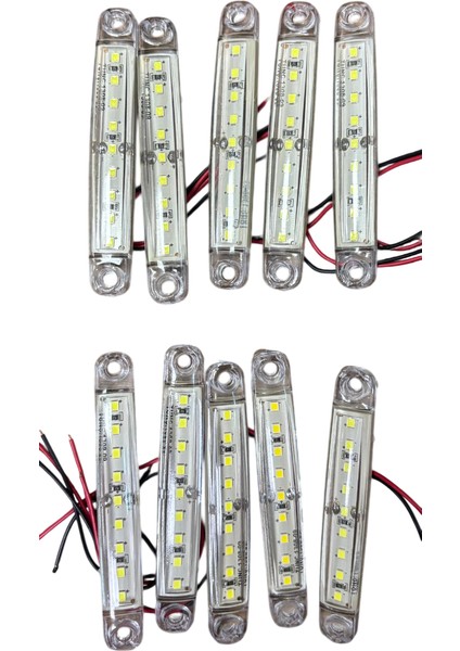 Parmak Lamba 9 LED 24V Beyaz Su Geçirmez(E Belgeli) 10 Adet Fiyatıdır TAS.005B