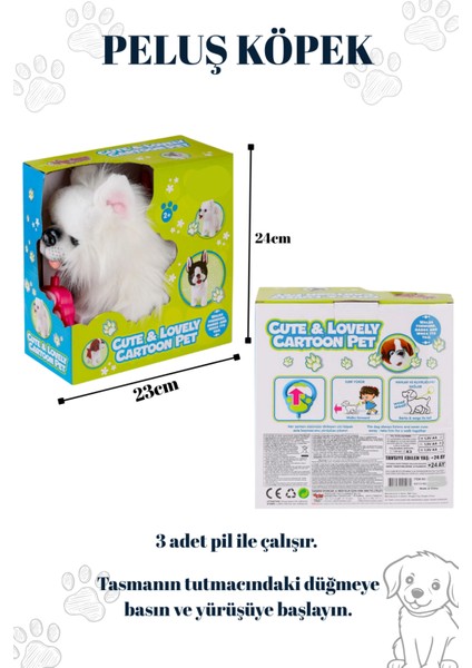 Tasmalı Yürüyen Havlayan ve Kuyruk Sallayan Peluş Sevimli Köpek (Tasmadan Kumandalı) modelleri