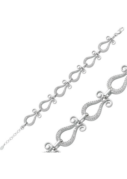 925 Ayar Gümüş Lale Bileklik (BC-E1825E)