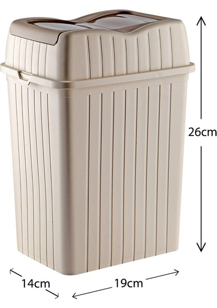 5 L - Çift Kapaklı Slim Çöp Kovası - Dekoratif Tezgah Üstü Ev Ofis Banyo & Mutfak Çöp Kutusu Krem modelleri