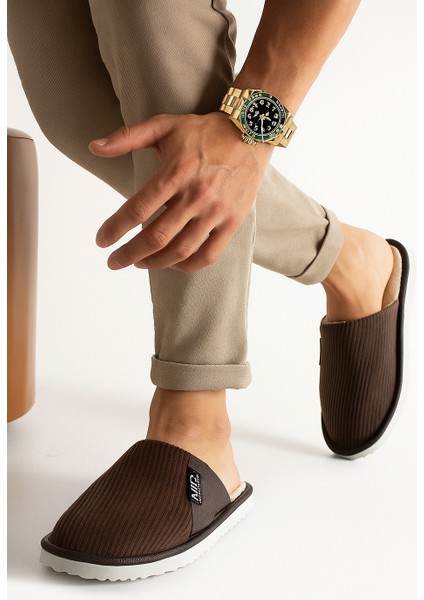 Unisex Ev Terliği Kaymaz Tabanlı Ribana Kumaş Konforlu Model Şık ve Konforlu Ev Içi Terlik Yarı Deri fiyatları