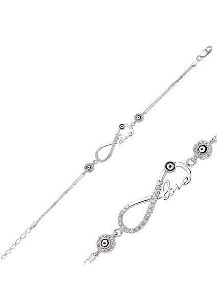 925 Ayar Gümüş Sonsuzluk Love Bileklik (BC-9369B7)