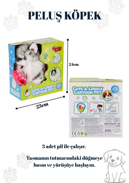 Tasmalı Yürüyen Havlayan ve Kuyruk Sallayan Peluş Sevimli Köpek fiyatları