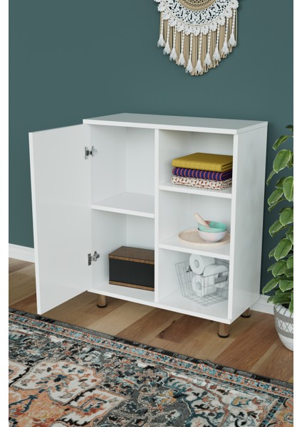 3 Raflı Tek Kapak Poppy Flowers Çok Amaçlı Dolabı Mutfak Kiler Banyo Balkon Erzak Dolabı fiyatları