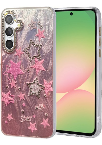 Msa-Shop Newface Samsung Galaxy A56 Kılıf Blade Aynalı Desenli Kapak - Desen 7