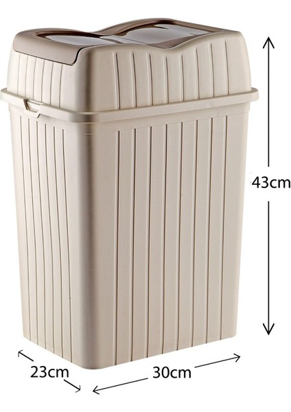 22 L - Çift Kapaklı Slim Çöp Kovası - Dekoratif Ev Ofis Banyo & Mutfak Düzenleyici Çöp Kutusu Krem modelleri
