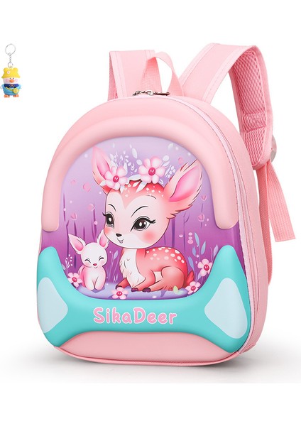 Anaokulu Okul Çantası Kız Hayvan Bebek 3-5-6 Yaş Küçük ve Orta Sınıf Su Geçirmez Üç Boyutlu Çocuk Sırt Çantası (Yurt Dışından)