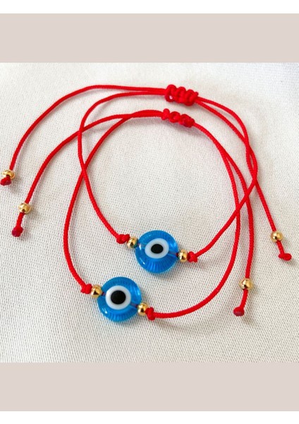 2 adet Nazar Boncuklu Çift Arkadaş Anne Çocuk Şans Bilekliği Hediye Doğum Günü