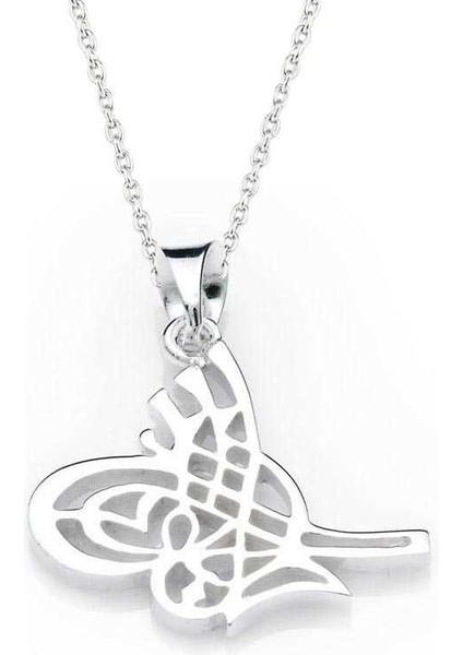 925 Ayar Gümüş Tuğralı Kadın Gümüş Kolye (BC-DBC00F)