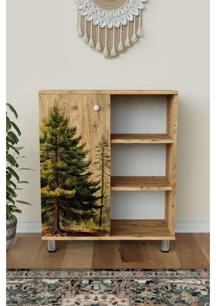 3 Raflı Tek Kapak The Forest Çok Amaçlı Dolabı Mutfak Kiler Banyo Balkon Erzak Dolabı modelleri