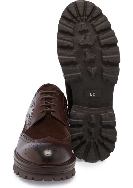 Kahve Hakiki Deri Erkek Klasik Ayakkabı - E23S1AY56360-F56