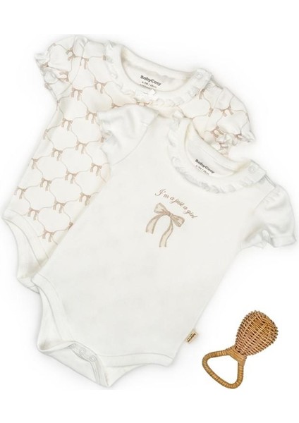 Bebek 2li Kısa Kollu Zıbın Body %100 Organik Pamuk, BEBEK-YENIDOĞAN-CSY8137
