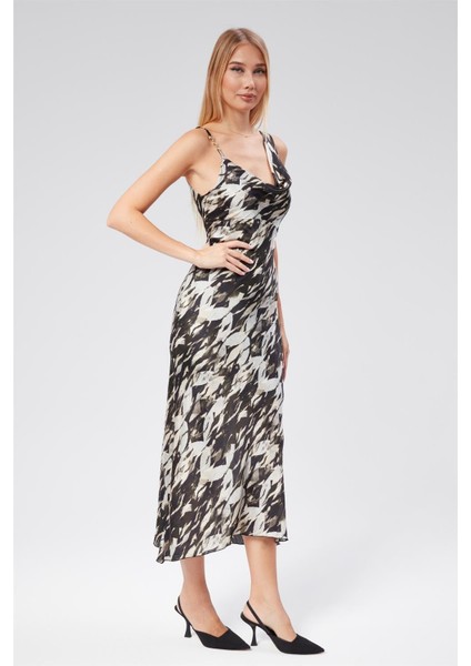 Desenli V Kesim Elbise modelleri