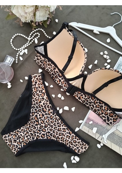 Kadın Iç Çamaşırı Leopar Desenli Takım fırsatları