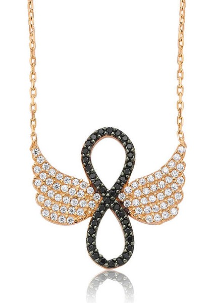 925 Ayar Gümüş Melek Kanadı Sonsuzluk Kolye (BC-6A9367)