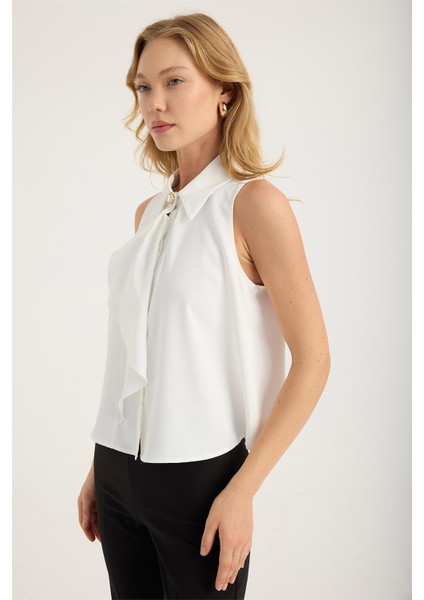 Kolsuz Volanlı Parçalı Gömlek fiyatları