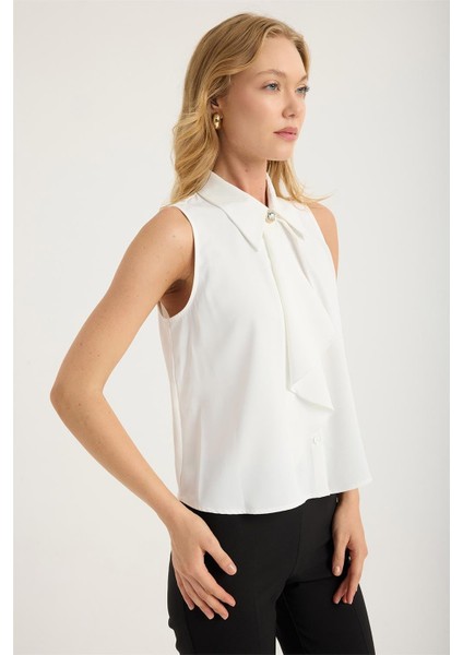 Kolsuz Volanlı Parçalı Gömlek modelleri