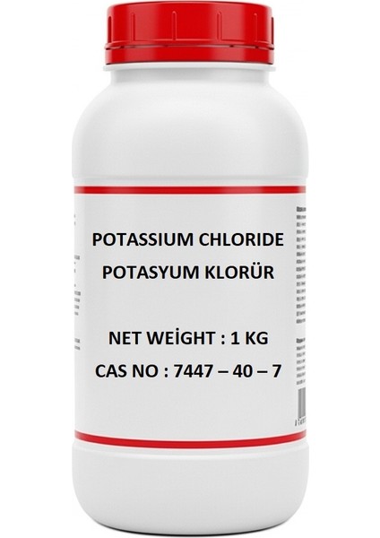 Potasyum Klorür 1 Kg / (CAS No : 7447-40-7) / (Saflık: % 99.5-101.0)