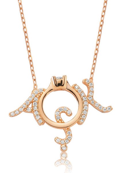 925 Ayar Gümüş Tek Taş Aşk Kadın Gümüş Kolye (BC-4FE903)