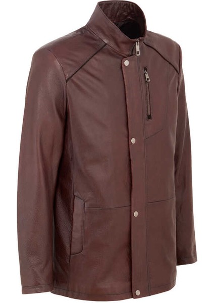 Kahve Hakiki Deri Erkek Hakiki Deri Mont - E22BDM310400-R4W fırsatları