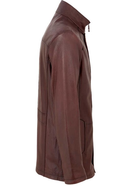 Kahve Hakiki Deri Erkek Hakiki Deri Mont - E22BDM310400-R4W