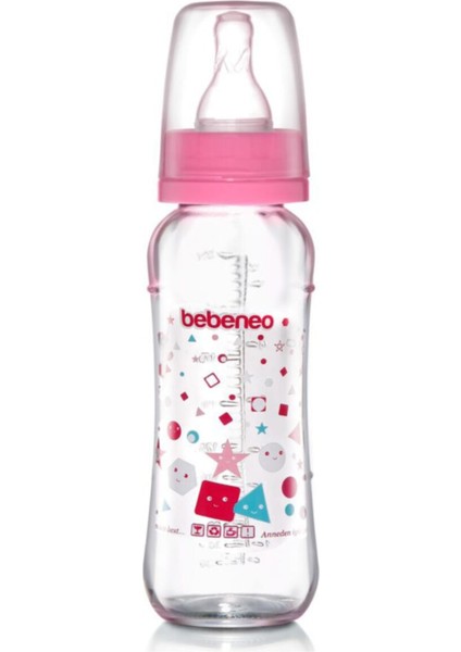 Şeffaf ve Pembe 230 ml Cam Bebek Biberonu, Sağlıklı Beslenme Için Ideal Seçim