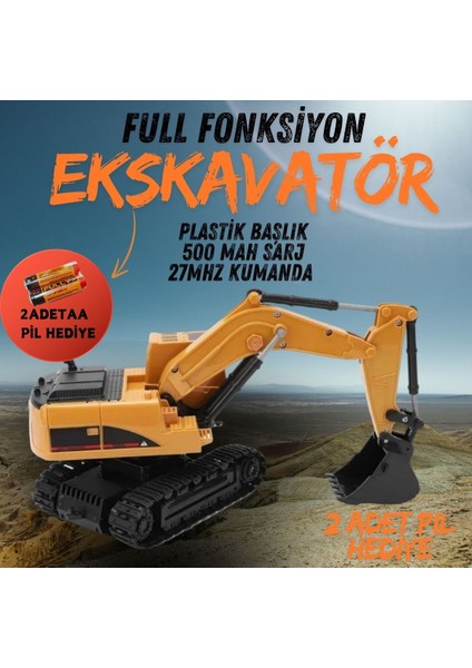 Uzaktan Kumandalı Şarjlı Işıklı Kepçe Ekskavatör