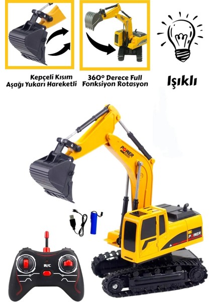 Uzaktan Kumandalı Şarjlı Işıklı Kepçe Ekskavatör fiyatları