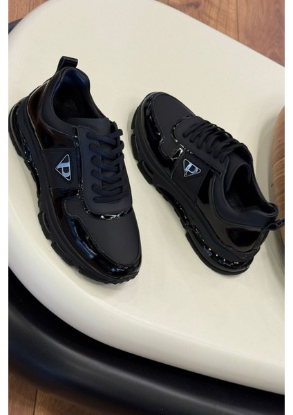 2027 Siyah Hakiki Deri Erkek Sneakers modelleri