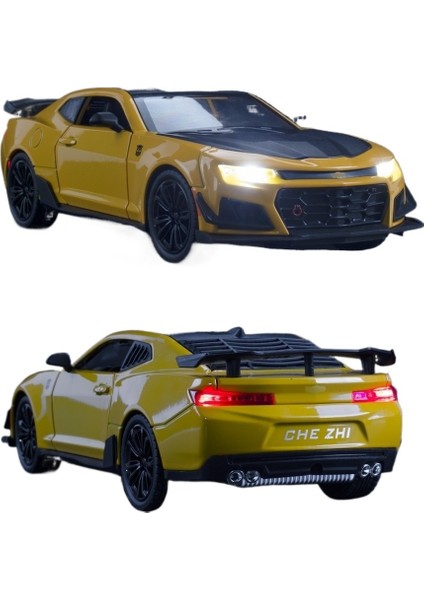 1:24 Simülasyon Chevrolet Bumblebee Alaşım Araba Modeli Çocuklar Için Ses ve Işıklı Geri Çekilebilir Oyuncak Süsleri (Yurt Dışından) modelleri