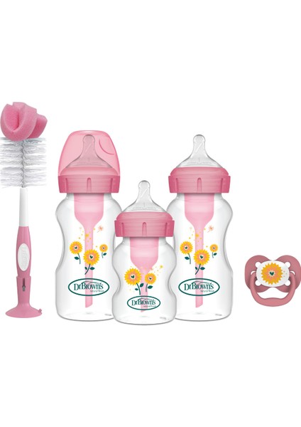 Geniş Ağız Antikolik Biberon Seti, Pembe, Hediye Seçeneği fiyatları