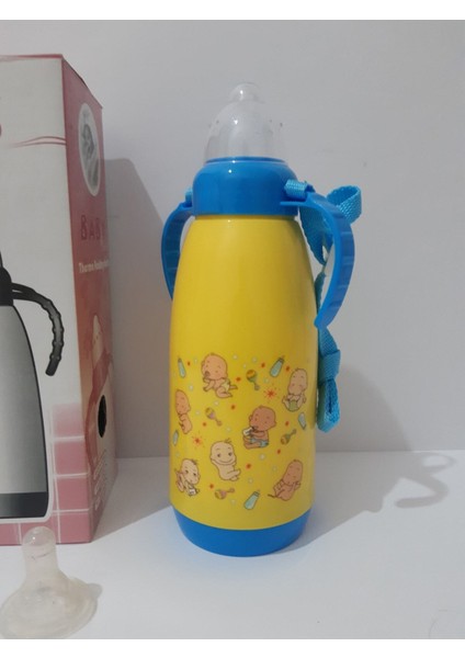 Sevimli Karikatür Desenli Termal Biberon, Bebekler Için Şık ve Kullanışlı Seçim