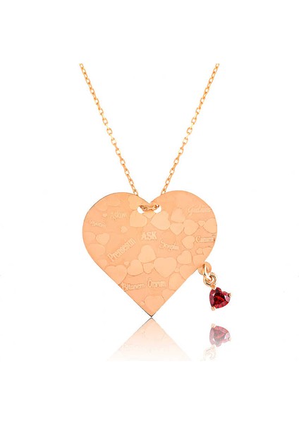 925 Ayar Gümüş Kalpli Aşk Sözleri Kadın Gümüş Kolye (BC-E810B4)