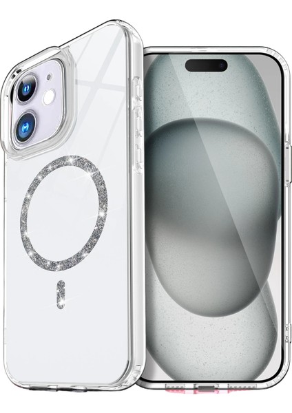 Msa-Shop Newface Apple Iphone 12 Live Diamond Magsafe Kapak - Şeffaf