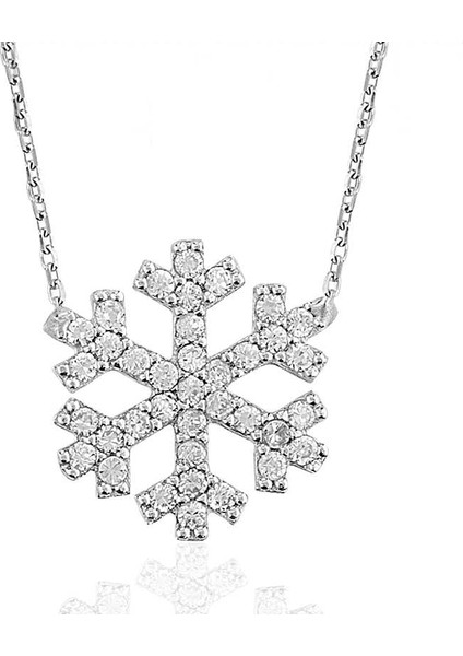 925 Ayar Gümüş Kar Tanesi Kadın Gümüş Kolye (BC-C1C163)