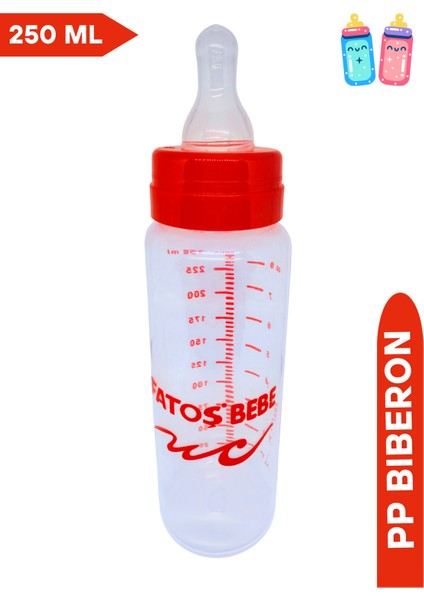 Kırmızı Renkli, 250 ml Silikon Uçlu Pp Biberon, Sağlıklı ve Güvenli Kullanım modelleri