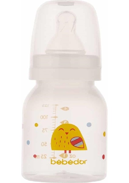 Kuş Desenli 125 ml Pp Biberon, Şeffaf, Sağlıklı ve Güvenli Bebek Beslenmesi