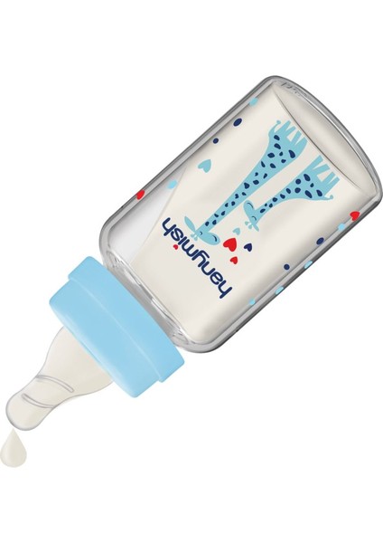 Doğal Cam Biberon 125 Ml, Mavi, Sağlıklı ve Güvenli Bebek Beslenmesi Için.